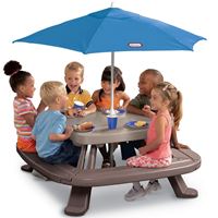 图片 可折叠野餐桌 Fold 'n Store™ Picnic Table with Market Umbrella