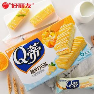 图片 好丽友Q蒂郁白蛋糕6枚*3盒柚见白巧味糕点休闲零食营养早餐小面包